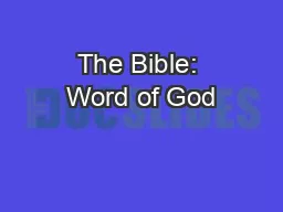The Bible: Word of God