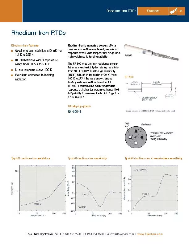 Rhodium-Iron RTDsGood long term stability: 