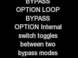 REVA M NOISE CLAMP  LOOP BYPASS OPTION LOOP BYPASS OPTION Internal switch toggles between two bypass modes Loop Bypass or Loop On