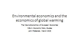 Environmental economics and the economics of global