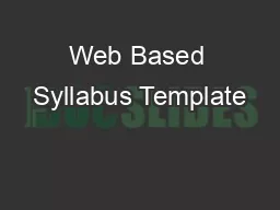 Web Based Syllabus Template