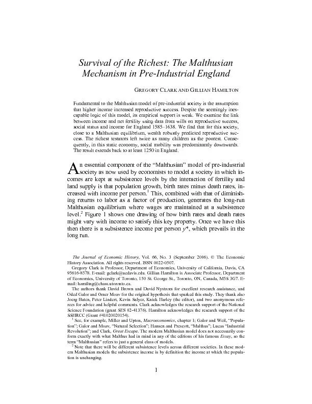 Survival of the Richest: The Malthusian Mechanism in Pre-Industrial En