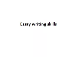 Essay writing skills