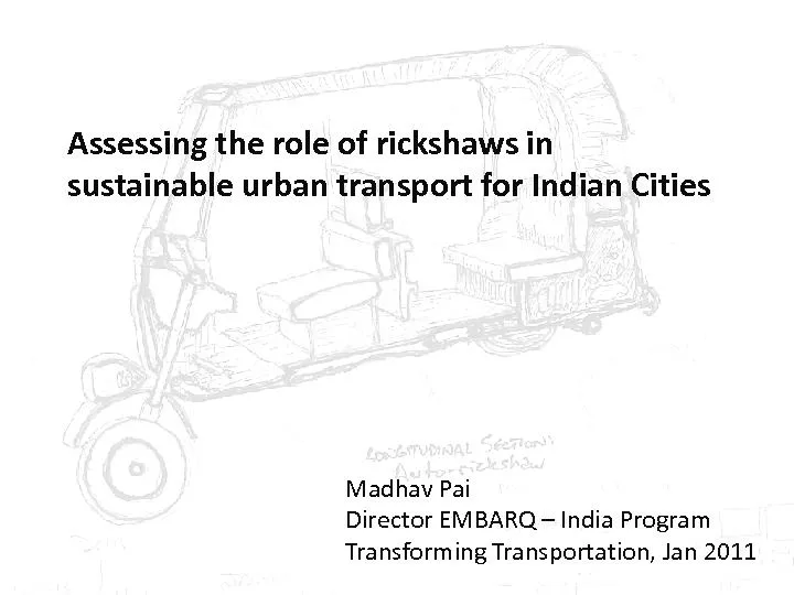 Assessing the role of rickshaws in sustainable urban transport for Ind