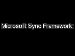 Microsoft Sync Framework: