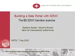 1 Building a Data Portal with SDMX