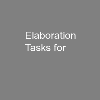 Elaboration Tasks for
