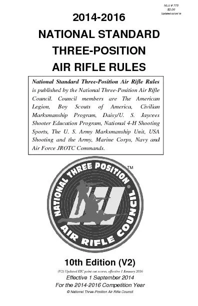 1 NATIONAL STANDARD THREE-POSITION AIR RIFLE RULES