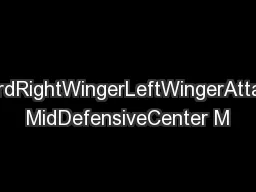 CenterForwardRightWingerLeftWingerAttackingCenter MidDefensiveCenter M