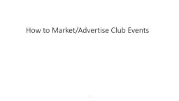 Options for Marketing Club Events