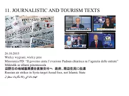 11. JOURNALISTIC AND TOURISM