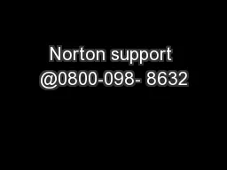 Norton support @0800-098- 8632