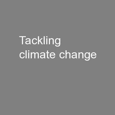 Tackling climate change