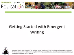 Getting Started with Emergent Writing