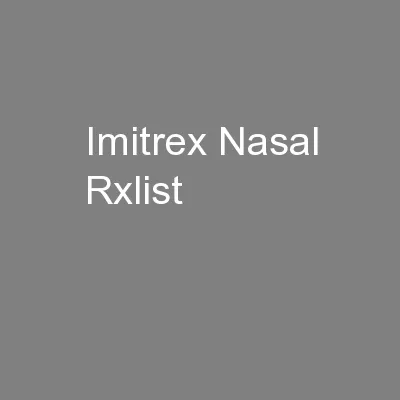 Imitrex Nasal Rxlist
