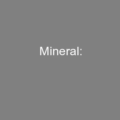 Mineral: