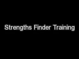 Strengths Finder Training