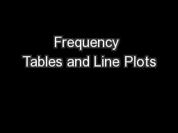 Frequency Tables and Line Plots