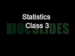 Statistics Class 3
