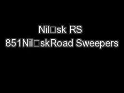 Nilsk RS 851NilskRoad Sweepers