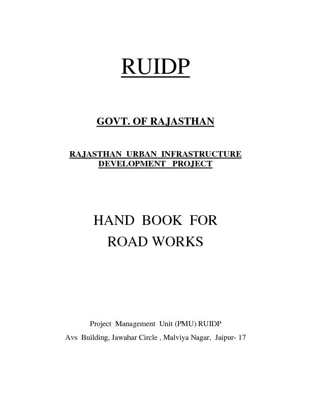 Hand Book For Road Works