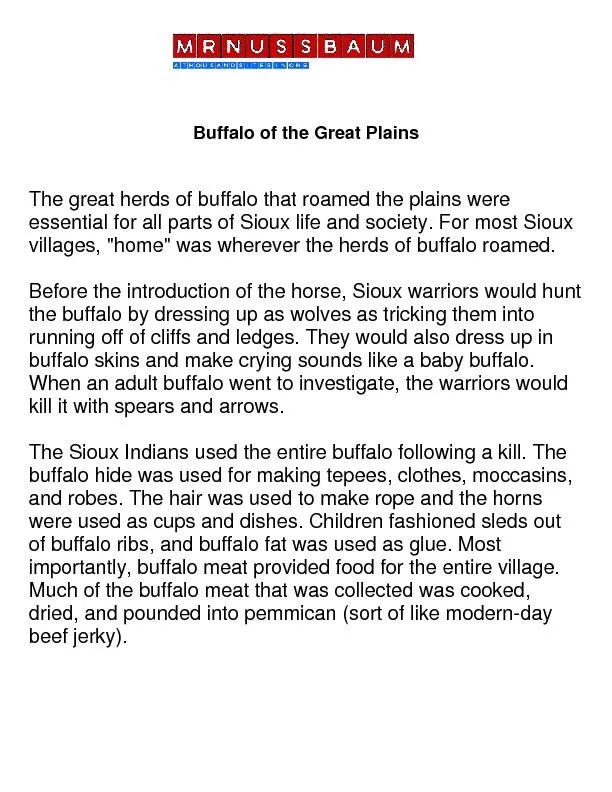 Buffalo of the Great Plains
