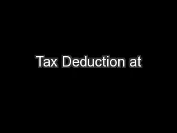 Tax Deduction at
