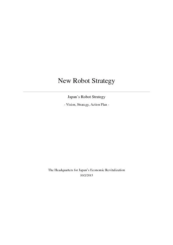 New Robot StrategyJapan’s Robot Strategy