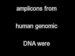 A total of 96 amplicons from human genomic DNA were amplified 
...