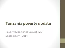 Tanzania poverty update