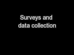 Surveys and data collection