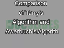 Comparison of Tarry’s Algorithm and Awerbuch’s Algorith