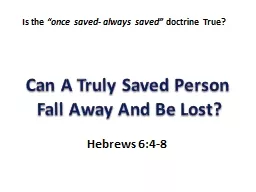 Can A Truly Saved Person