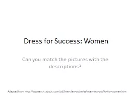 Dress for Success: Women