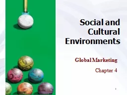 1 Social and Cultural Environments