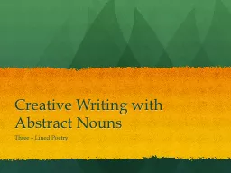 Creative Writing with Abstract Nouns