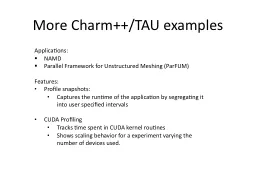 More Charm++/TAU examples