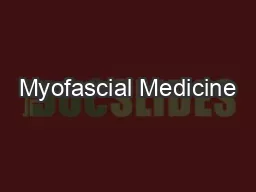 Myofascial Medicine