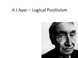 A J Ayer – Logical Positivism