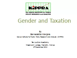 Gender and Taxation