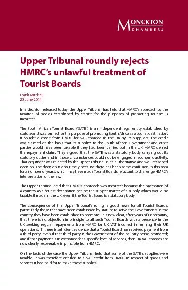 Upper Tribunal roundly rejects HMRC’s unlawful treatment of Touri