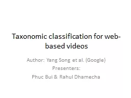 Taxonomic classification for web-based videos