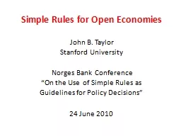 Simple Rules for Open Economies