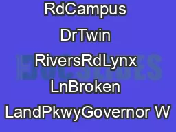 Hickory Ridge RdCampus DrTwin RiversRdLynx LnBroken LandPkwyGovernor W