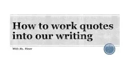 How to work quotes into our writing