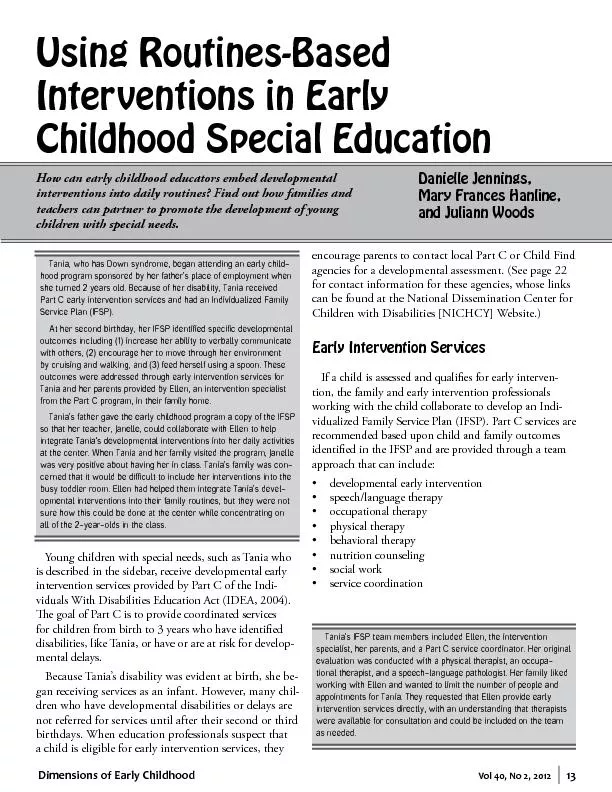Interventions in Early Childhood Special EducationYoung children with