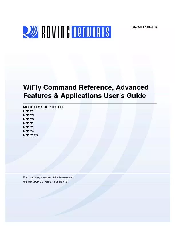 WiFly CommandReference, Advanced Features & Applications User’s G