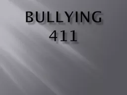 Bullying 411