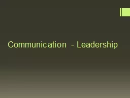 Communication - Leadership