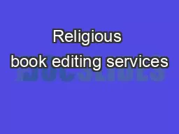 Religious book editing services
